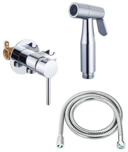 Fortifura Calvi Mengkraan Bidetset - handdouchehouder -100cm doucheslang - bidet handdouche - chroom SW1236928/SW1212632/SW970015