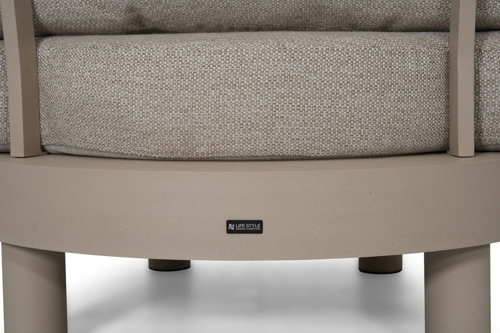 Stoel en Bank Loungeset 5 personen Aluminium Zand/Beige  Lifestyle Garden Furniture Organio