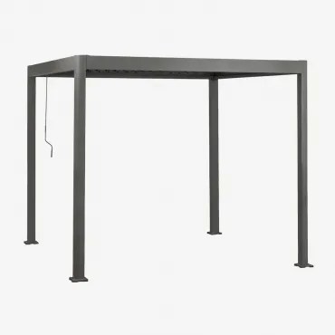 Bioclimatische Aluminium Pergola Met Druvia Lamellen Grijs – Grafiet & 3 X 3 X 2,6 M - Sklum