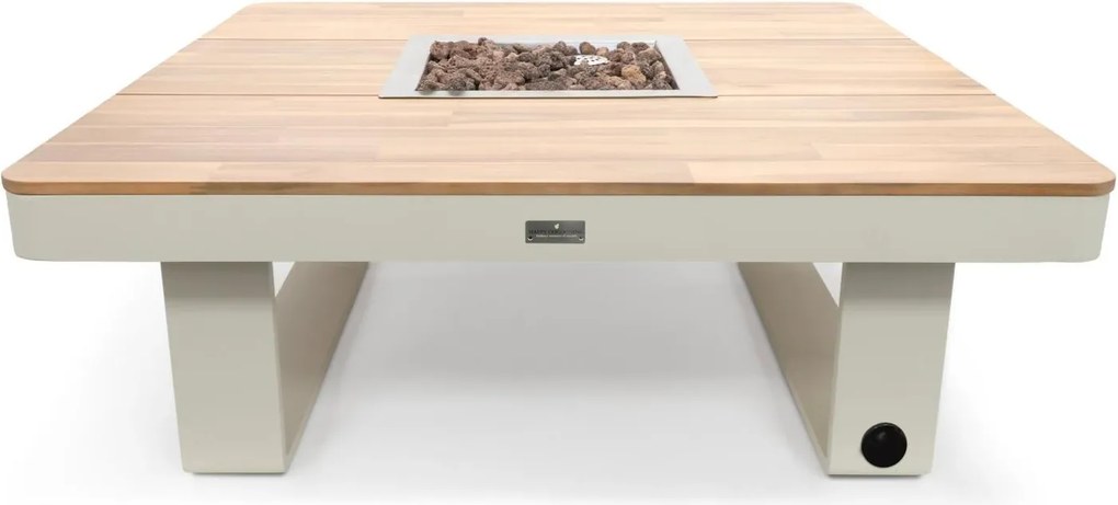Happy Cocooning Horizon 95 Vuurtafel - 95x95x24 cm - Oyster Beige - Acaciahout
