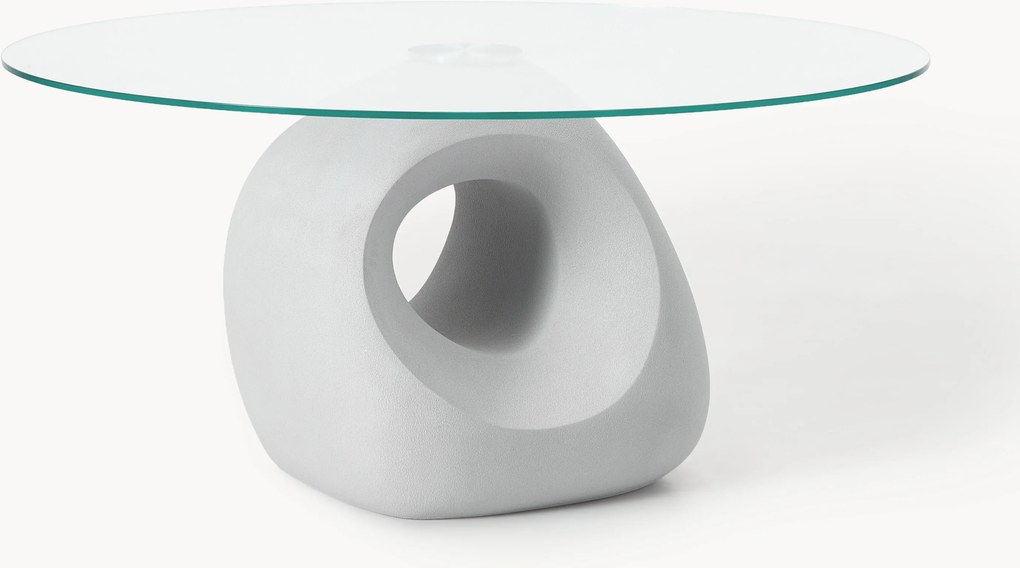 Ronde eettafel Linus met glazen tafelblad, in verschillende formaten