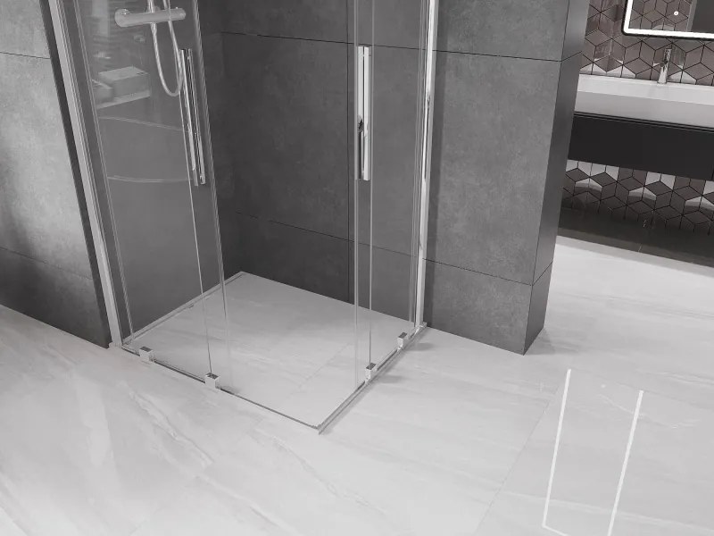 Mexen Velar Duo schuifdeur douchecabine 90 x 80 cm, transparant, chroom - 871-090-080-02-01
