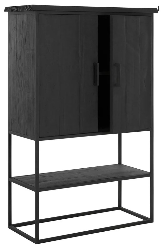 DTP Home Timeless Black Beam Zwarte Bergkast Teak Small - 90x40x140cm.