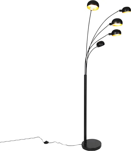 Smart vloerlamp zwart 5-lichts incl. Wifi B35 - Sixties