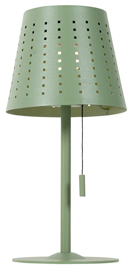 Set van 2 tafellampen groen oplaadbaar en solar - Ferre