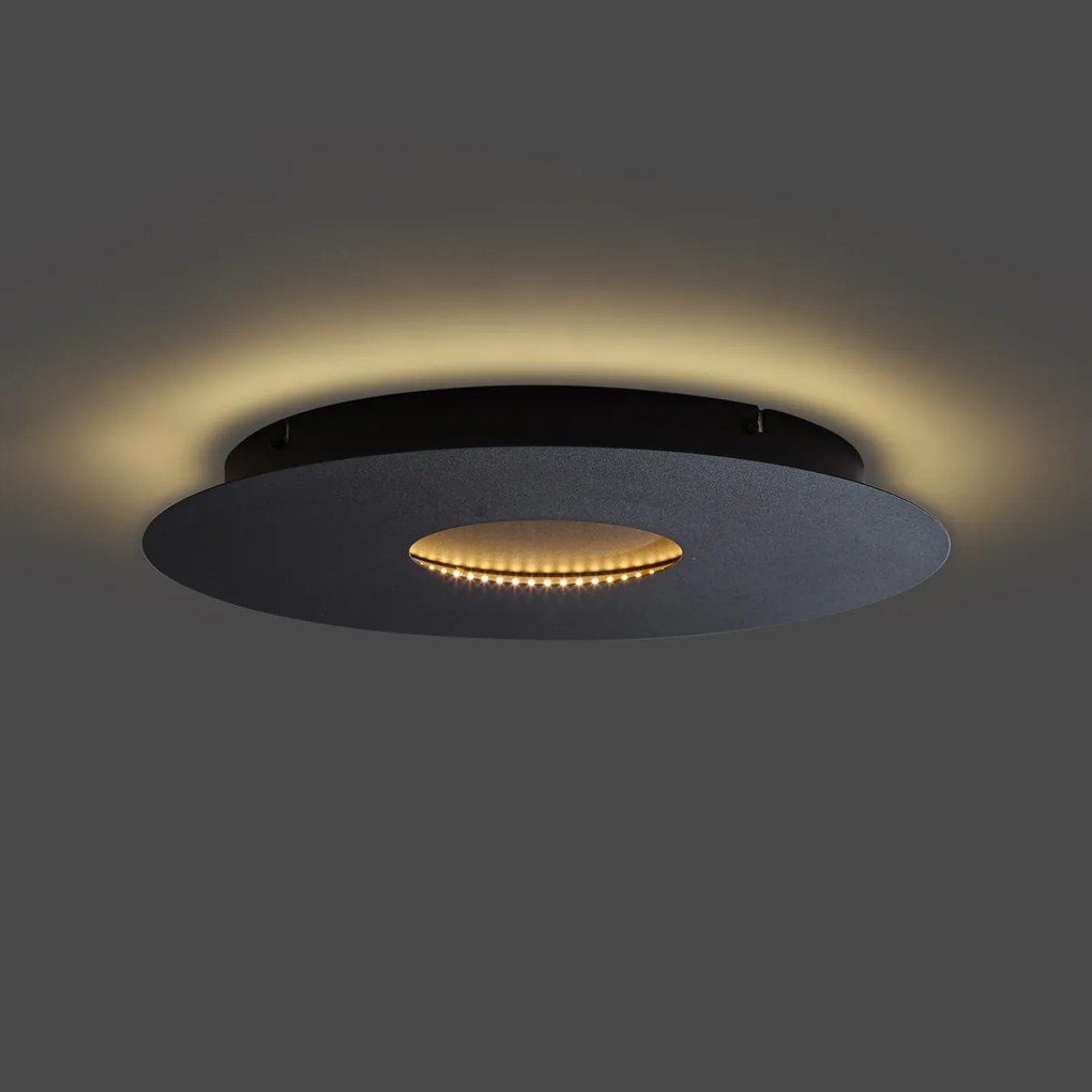 Moderne plafondlamp zwart 40cm incl. LED 3-staps dimbaar - Morning