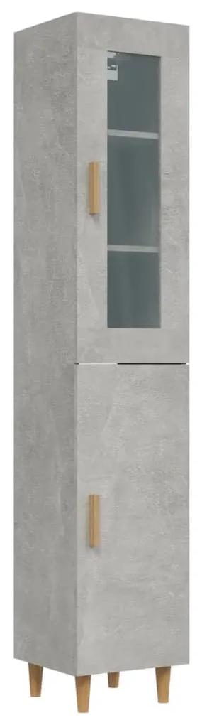 vidaXL Hoge kast 34,5x34x180 cm bewerkt hout betongrijs
