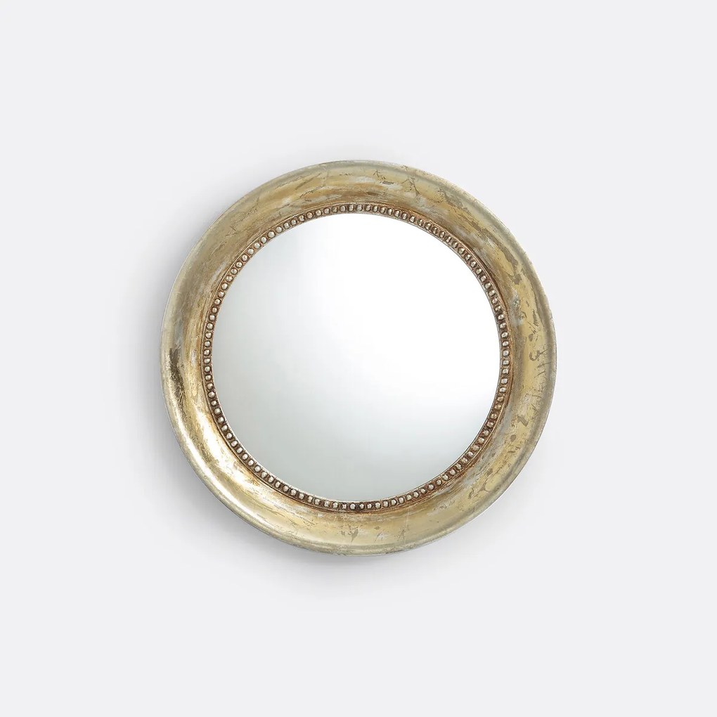 Ronde spiegel in massief mangohout, diameter 60 cm, AFSAN