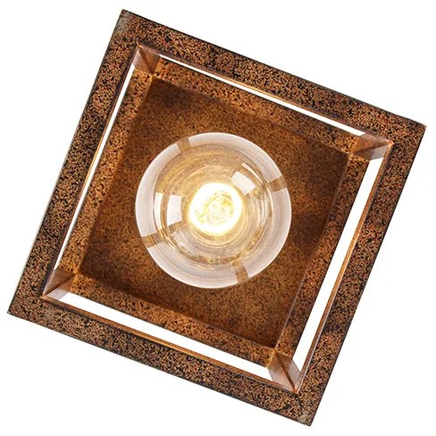 Industriële plafondlamp roestbruin - Cage