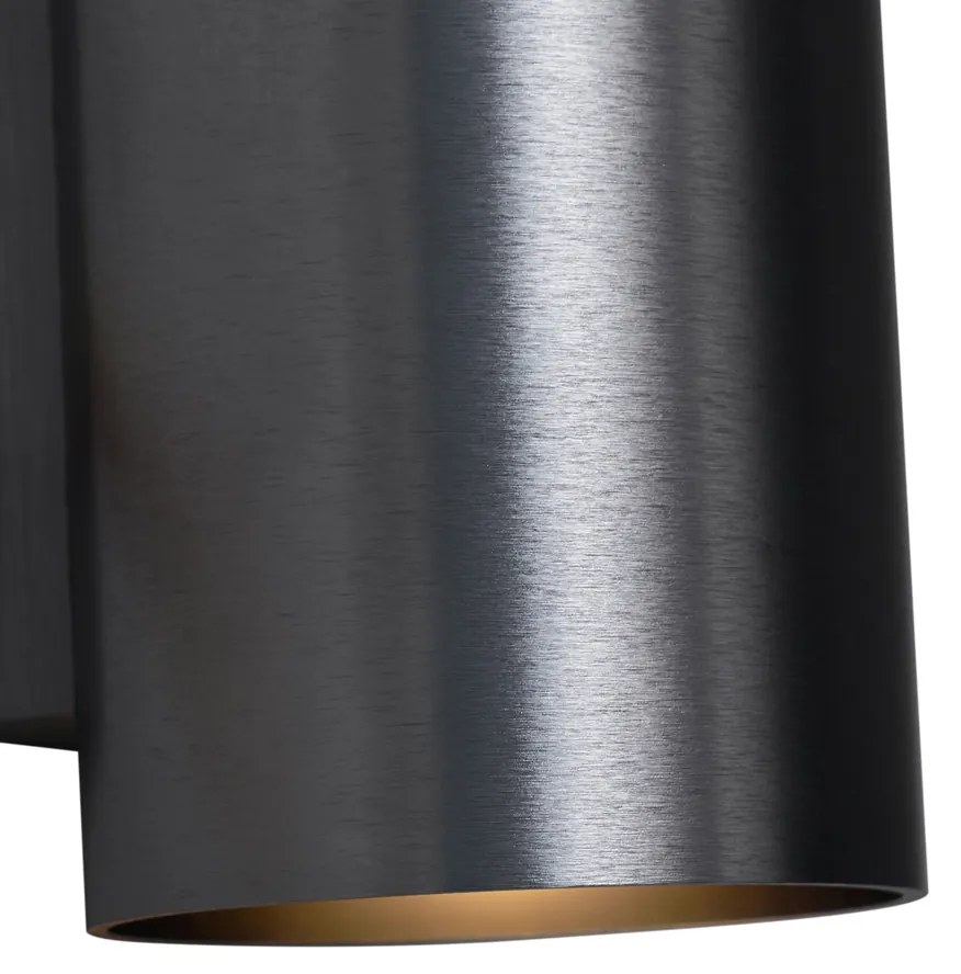 Moderne wandlamp gunmetal rond 2-lichts GU10 50mm - Sandy