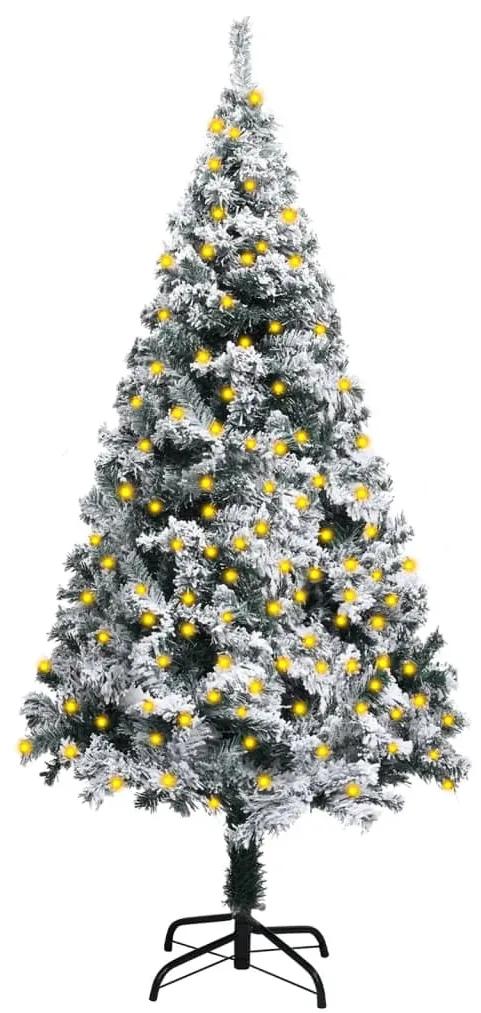 vidaXL Kunstkerstboom met LED's en sneeuwvlokken 120 cm groen
