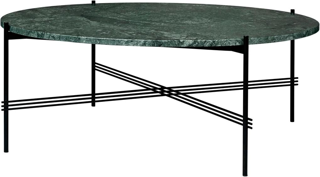 Gubi TS Table salontafel zwart onderstel groen marmer 105