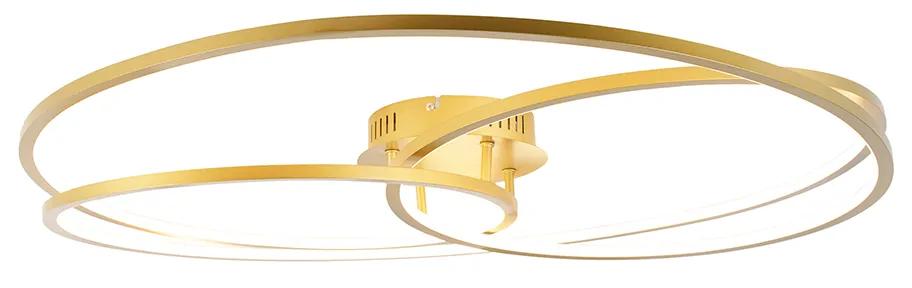 Plafondlamp goud 78 cm incl. LED 3 staps dimbaar - Rowin Design rond Binnenverlichting Lamp