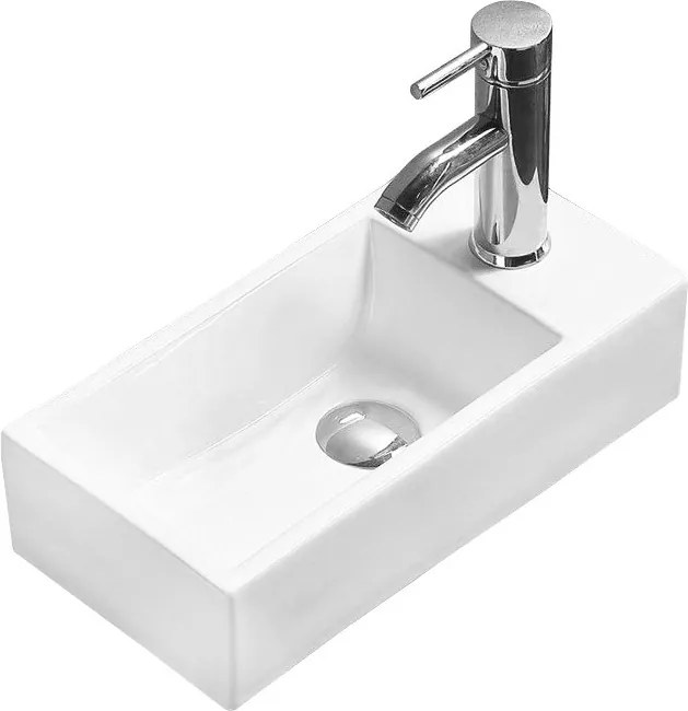 Mexen Inez opbouw wastafel links 40 x 20 cm, wit - 21484000L