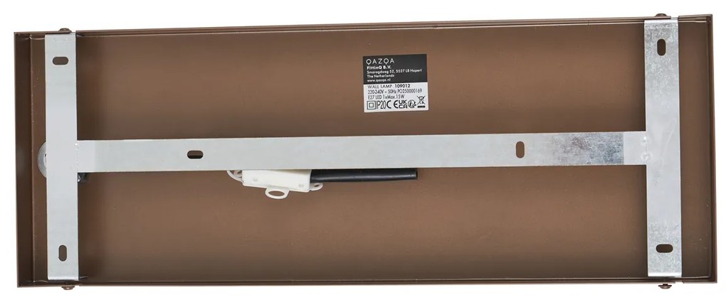 Hotel Chique wandlamp donker brons met amber glas - Stavelot