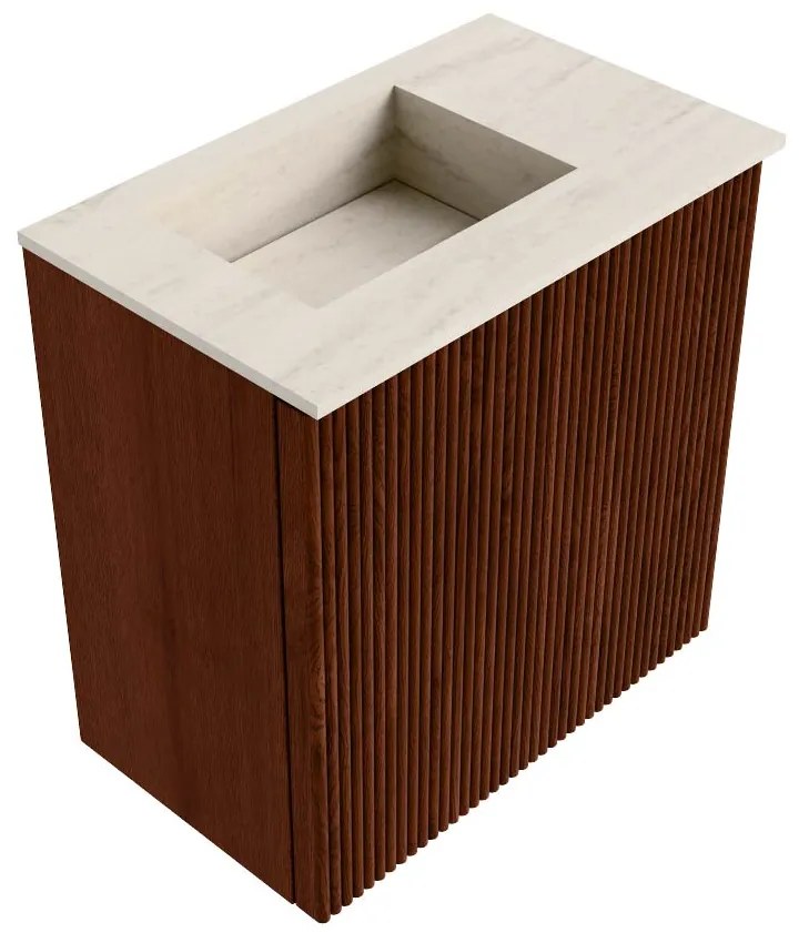 Mondiaz Joya DLux 40cm toiletmeubel ruby met wastafel faye links zonder kraangat meli
