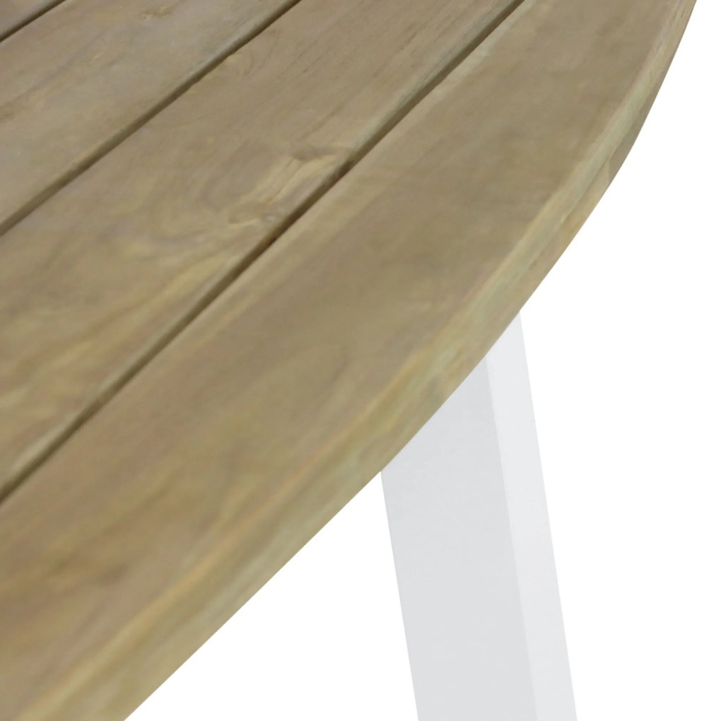 Dining Tuintafel rechthoekig 180 x 100 cm Aluminium/Teak Wit Falcon/Cardiff