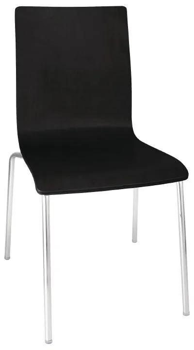 Vierkante stoel - Zwart set van 4