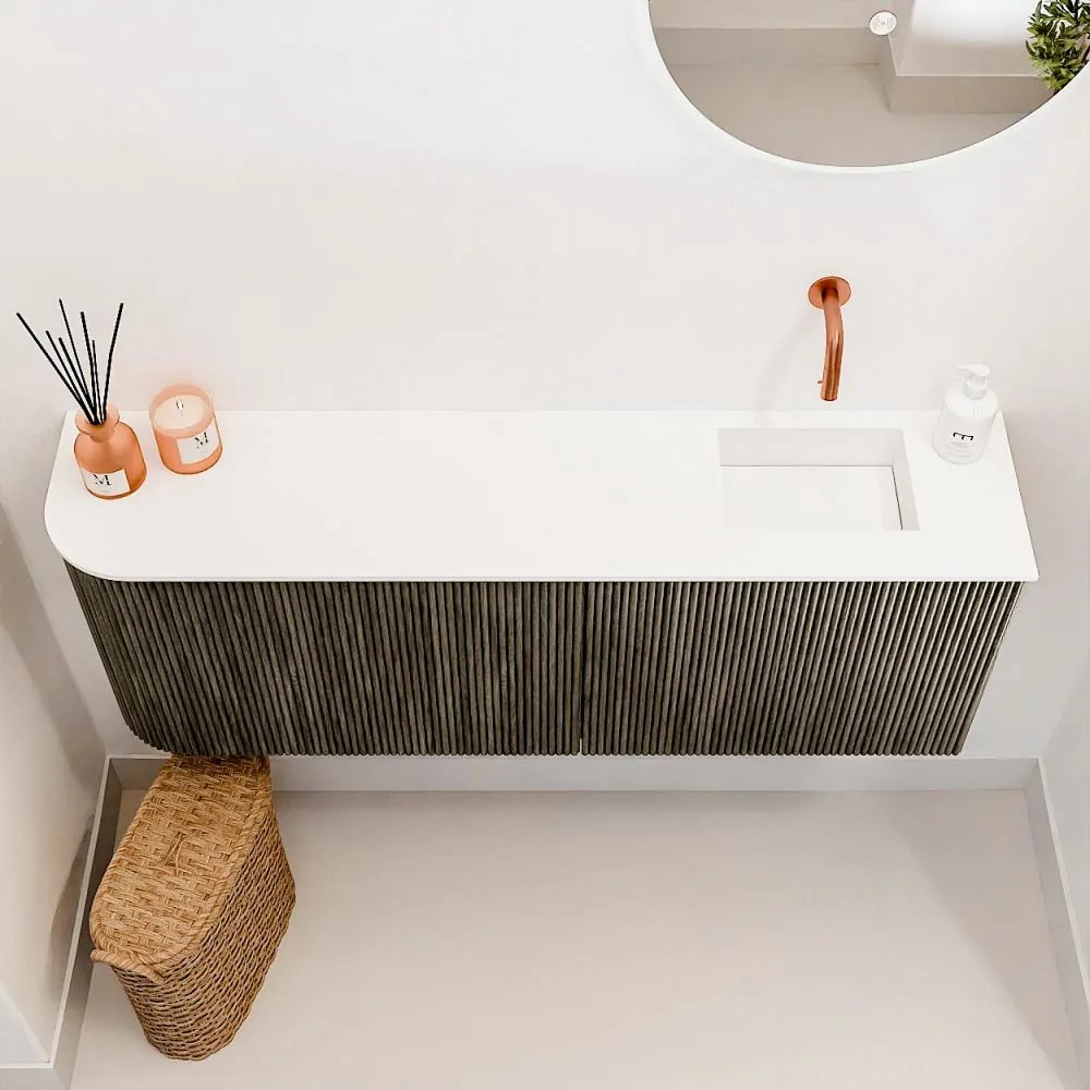 Mondiaz Joya 110cm toiletmeubel ronding links shadow met wastafel faye rechts zonder kraangat talc
