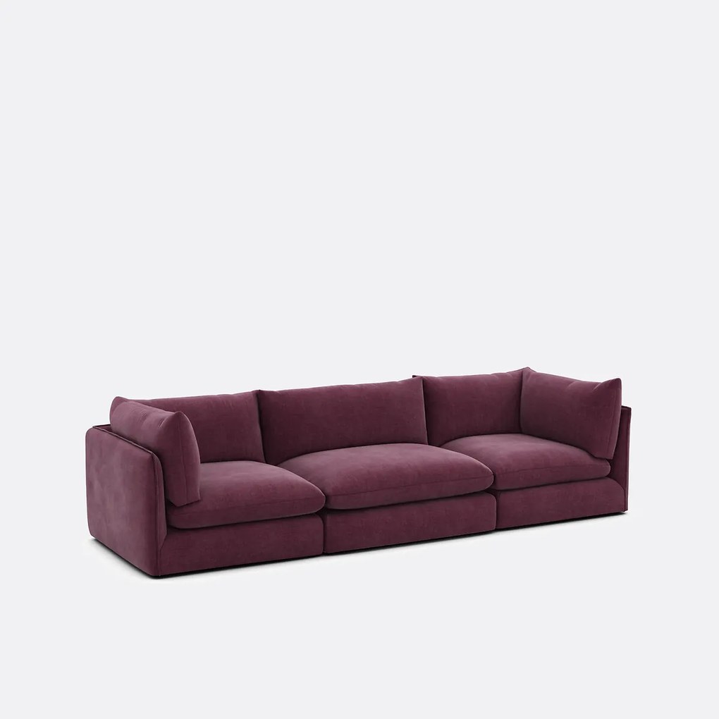 Modulaire 3-zitsbank in gestructureerde stof, Malo