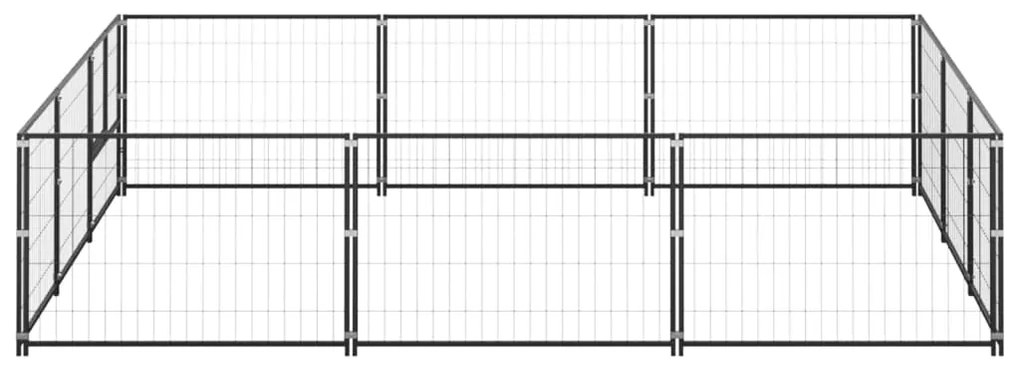 vidaXL Hondenkennel 9 m² staal zwart