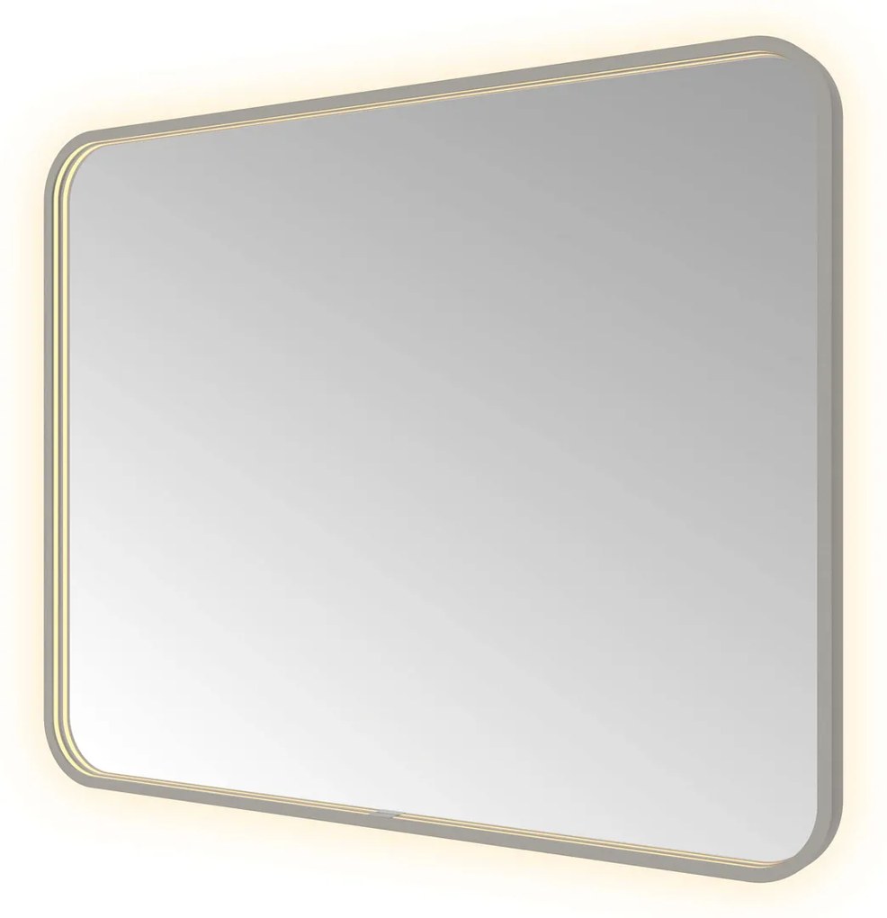 Hotbath &More Soft Square rechthoekige spiegel 100x80cm geborsteld gunmetal PVD