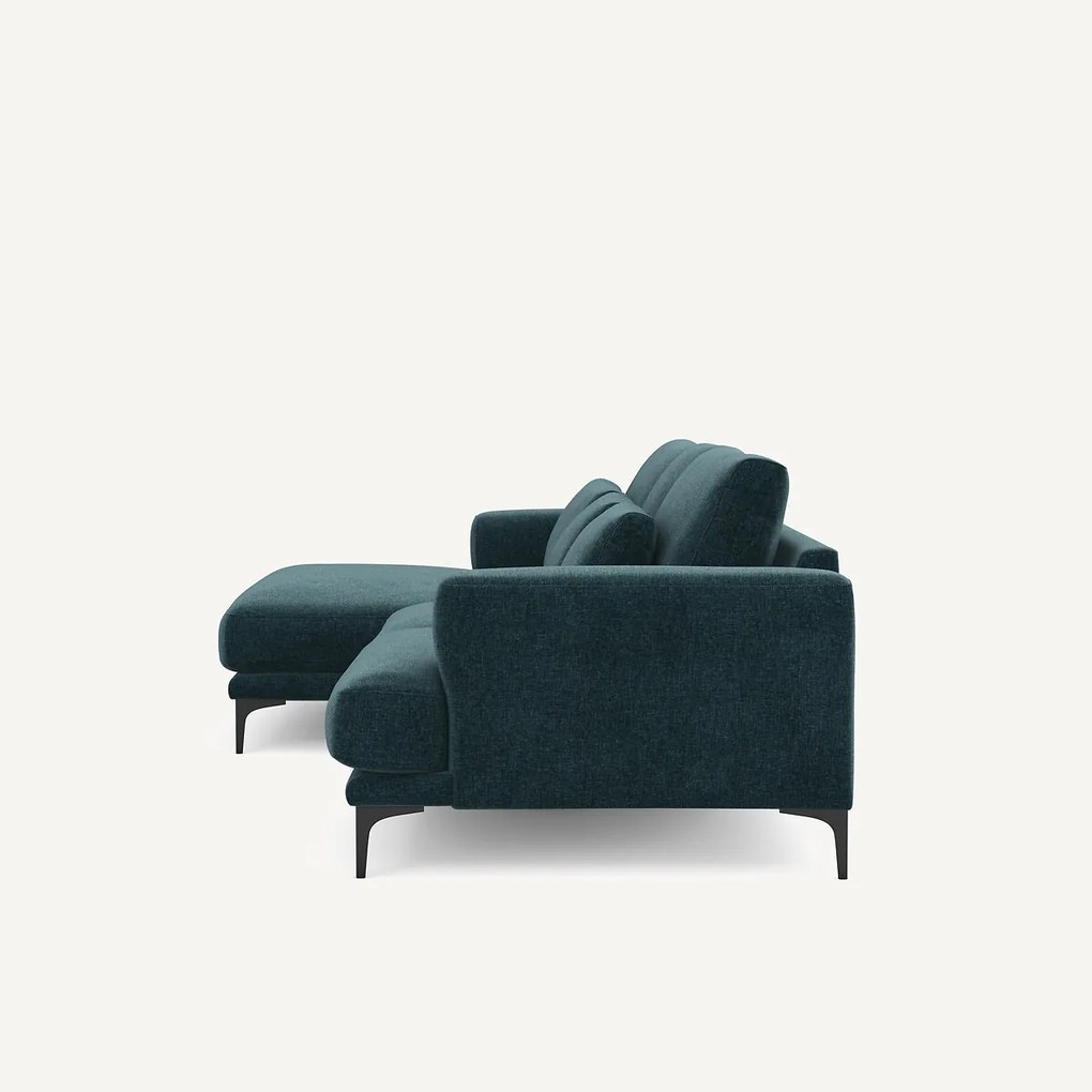 XL hoekbank links in chenille fluweel, MARSILE