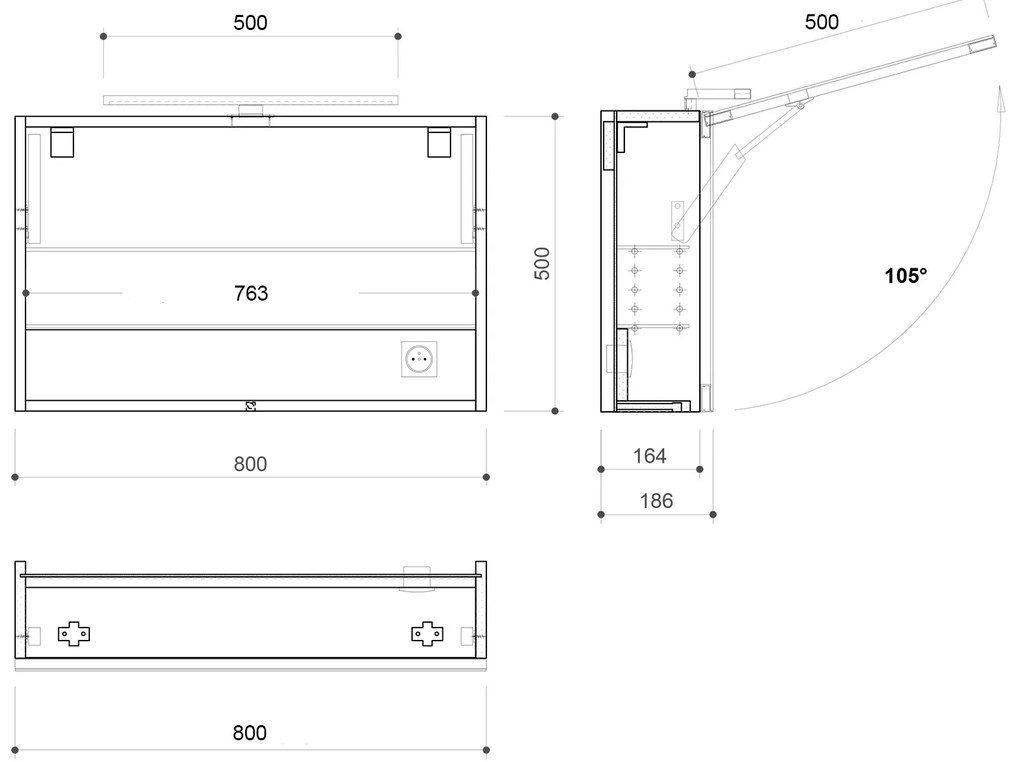 Sapho Cloe spiegelkast met LED verlichting 80cm