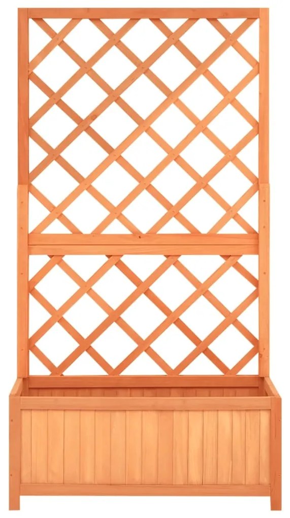 vidaXL Latwerkplantenbak 70x30x135 cm massief vurenhout bruin