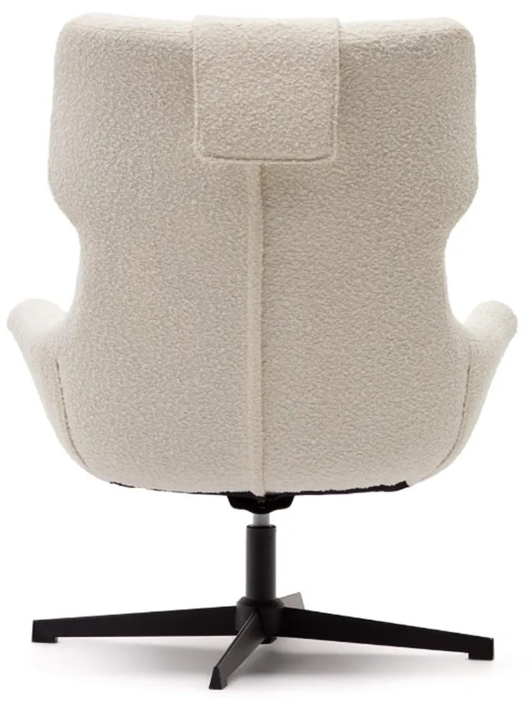 Kave Home Zalina Draaibare Fauteuil Wit Boucle