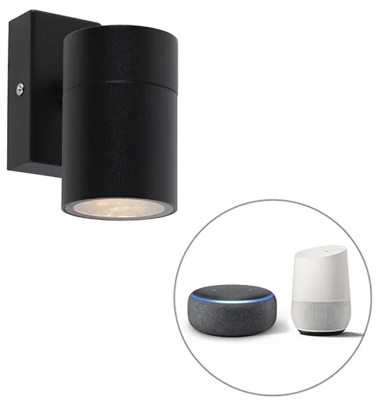 Smart buitenwandlamp zwart incl. WiFi GU10 IP44 - Solo Modern GU10 IP44 Buitenverlichting cilinder / rond