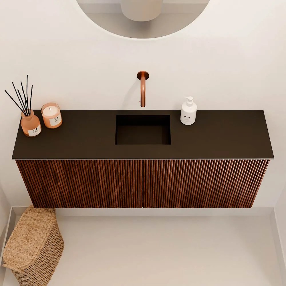 Mondiaz Joya 100cm toiletmeubel ruby met wastafel faye midden zonder kraangat urban