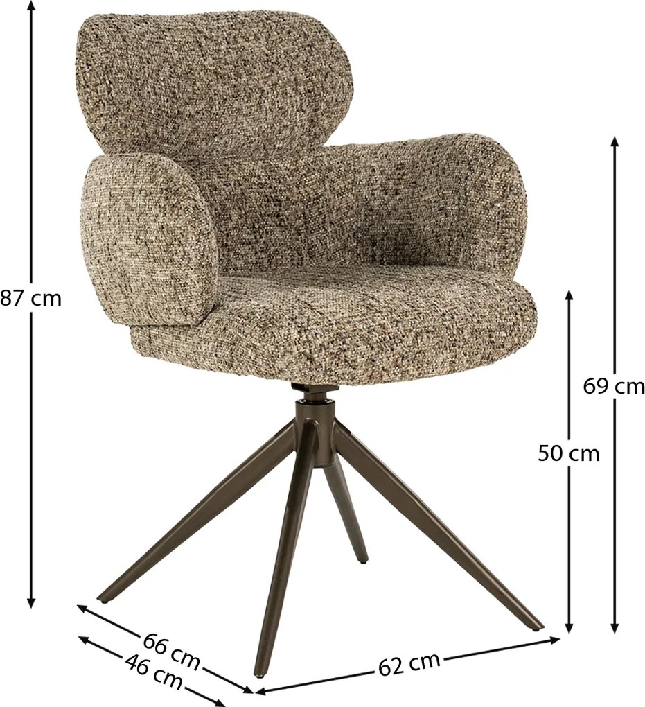 Draaibare Eetstoel Taupe