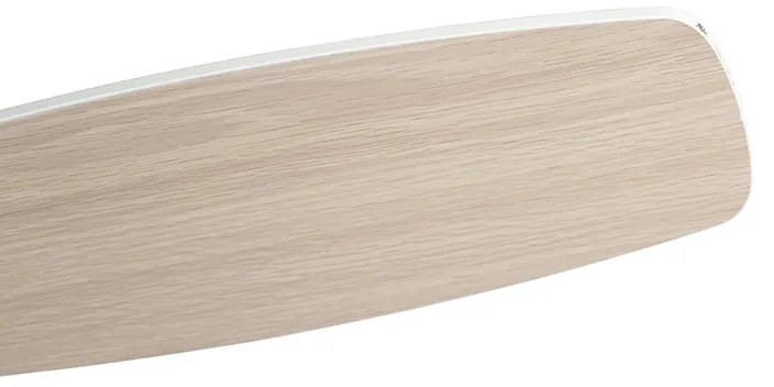 Plafondventilator met lamp wit met hout print 96cm met afstandsbediening - Rotar Modern E27 rond Binnenverlichting Lamp