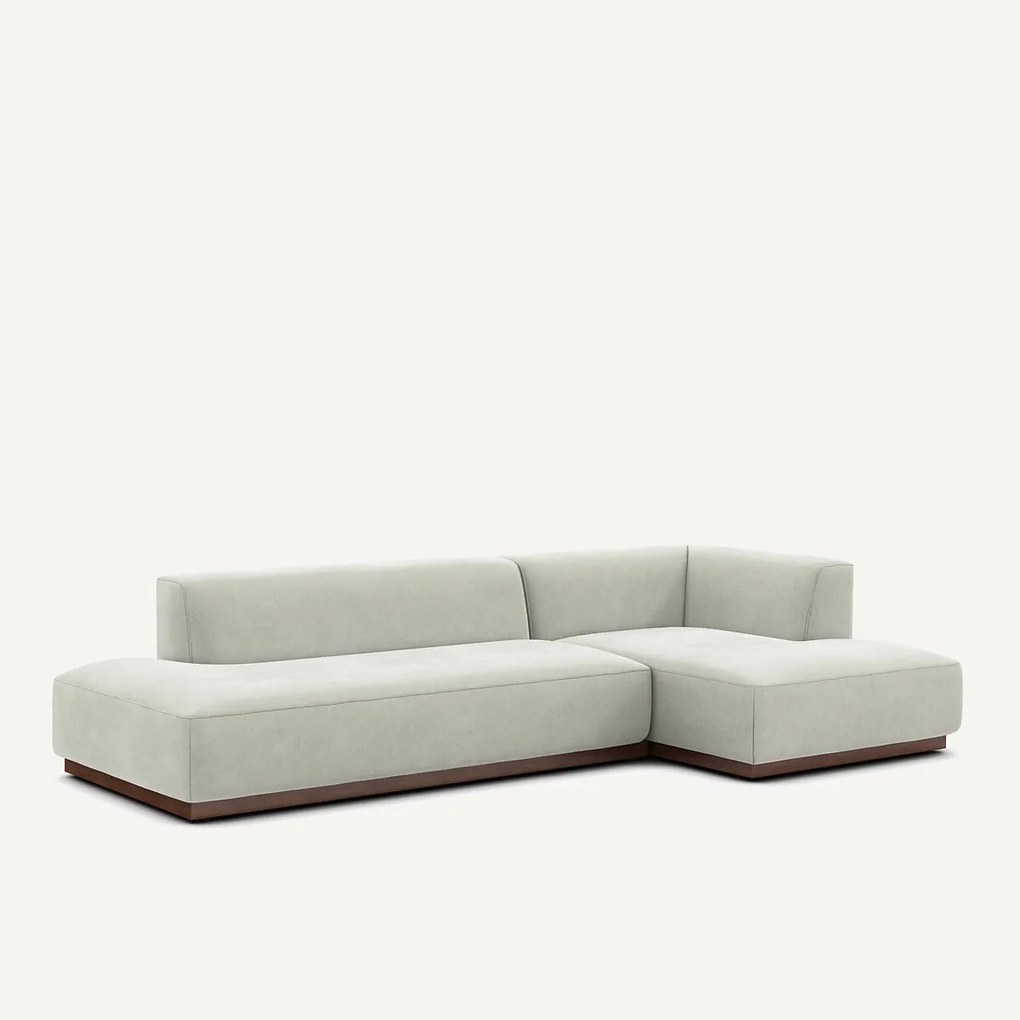 XL rechte hoekbank in stonewashed fluweel, JACOPO