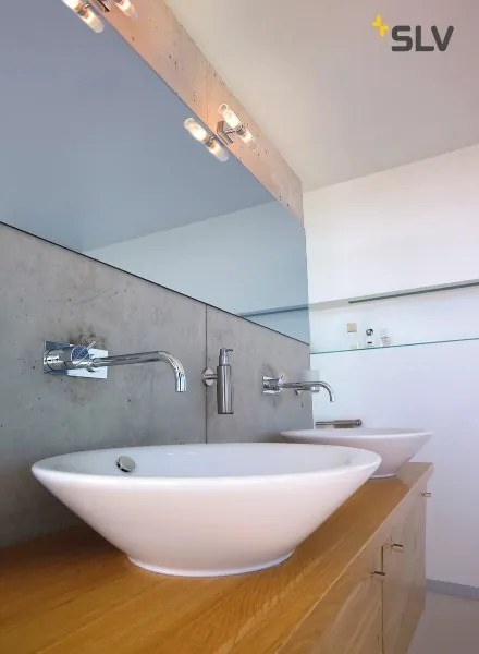 SLV Nederland 2700781678 Wandlampen MIBO WALL UP-DOWN chroom/glas gesat MIBO WALL UP-DOWN chroom/glas gesatineerd 2xG9