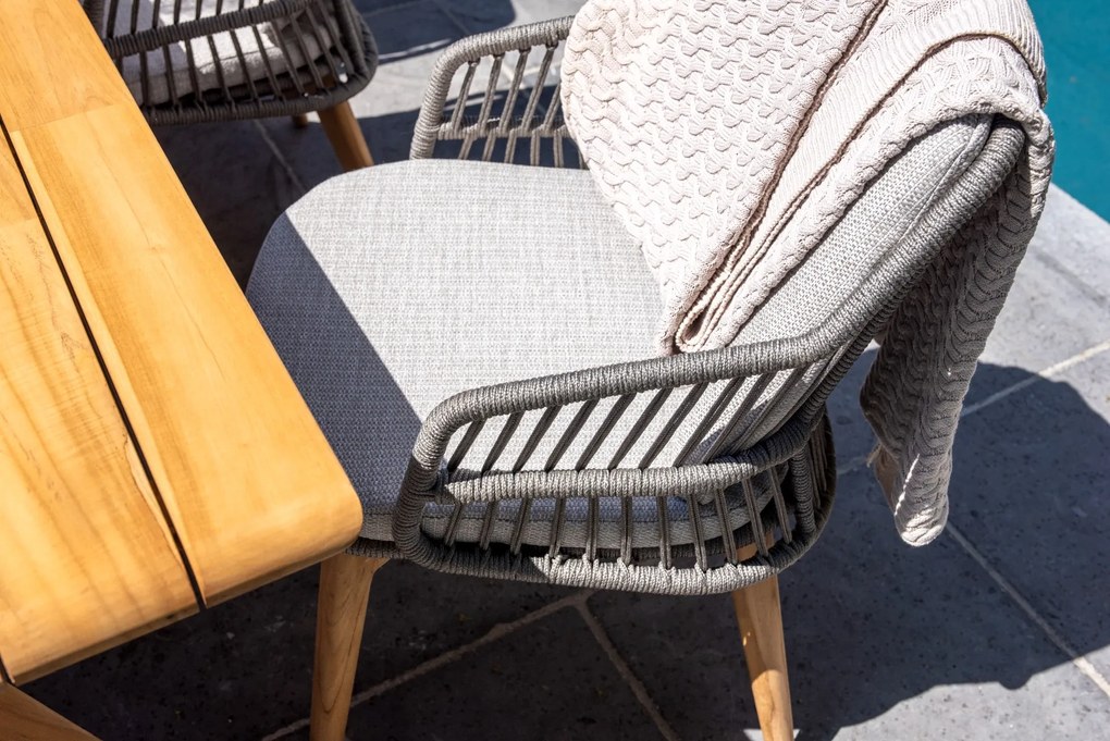 4-Seasons Sempre tuinstoel - Teak/Silver Grey (1 stuk) - OP=OP