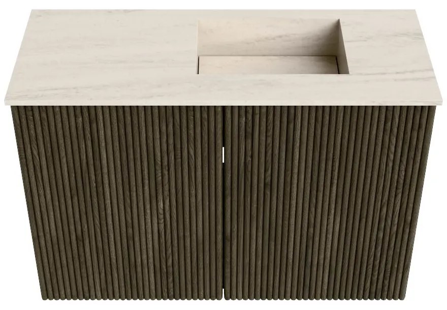 Mondiaz Joya DLux 60cm toiletmeubel shadow met wastafel faye rechts 1 kraangat meli