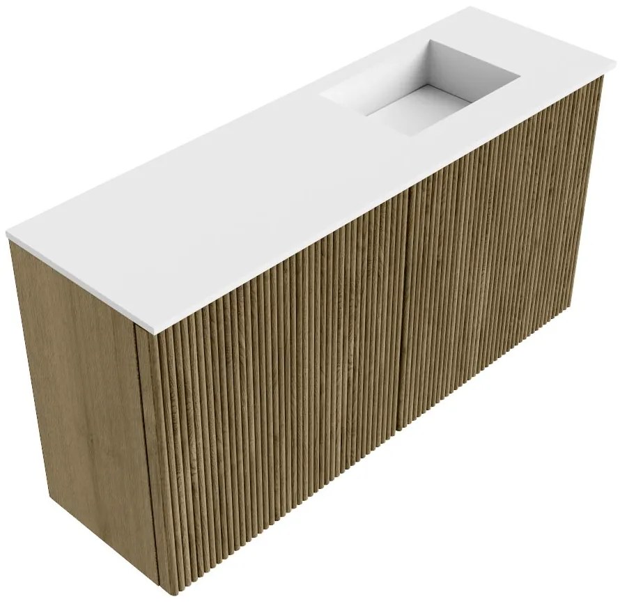 Mondiaz Joya 80cm toiletmeubel dusk met wastafel faye rechts zonder kraangat talc