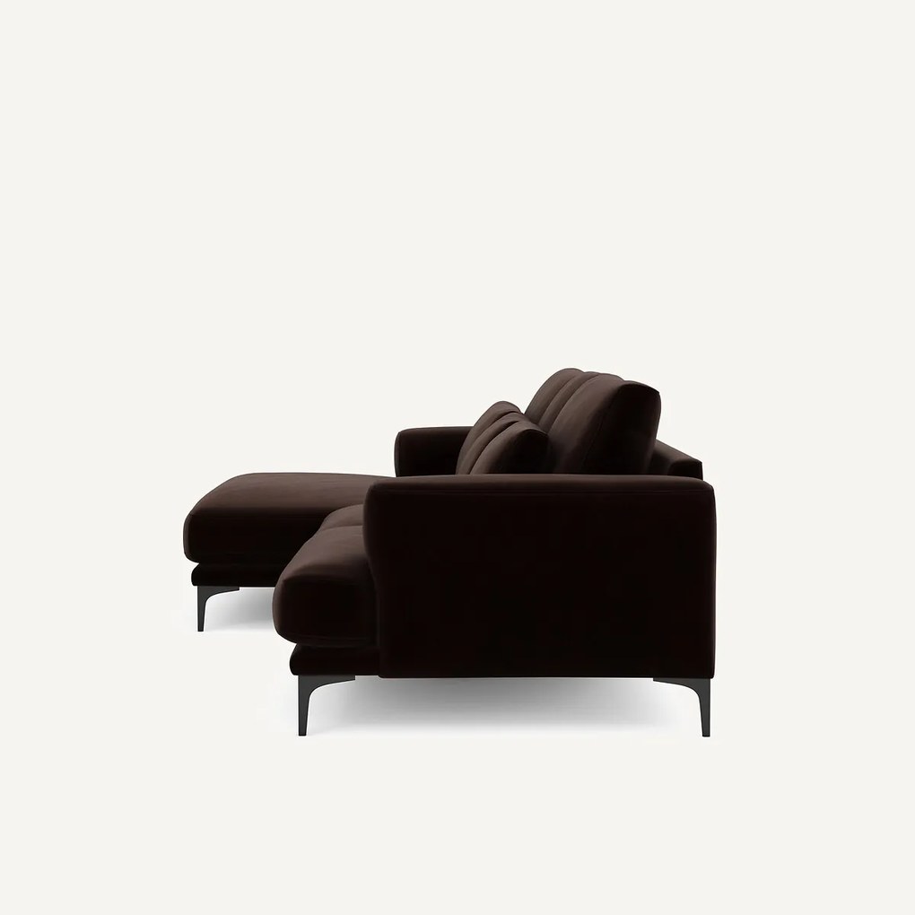 XL hoekbank links in fluweel, MARSILE