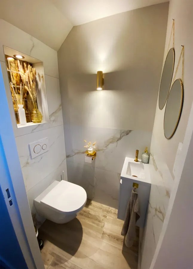 Hoogglans Vloertegel 60x60 Cm Marmerlook Cifre Diamond Gold Brillo RBT06