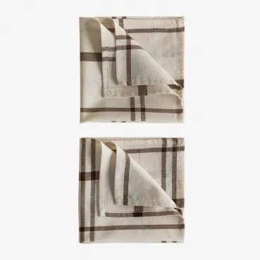 Pack Van 2 Servetten Van Ducase-katoen Beige – Crème - Sklum