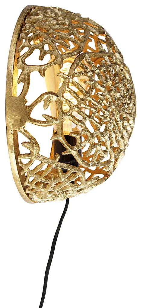 Art deco wandlamp goud - Maro