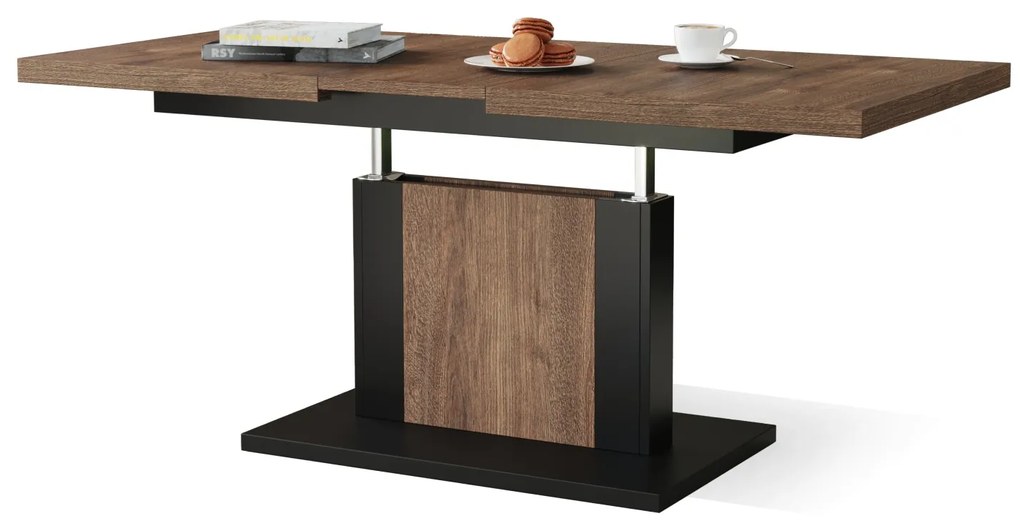 ORION bruin eiken / zwart, salontafel