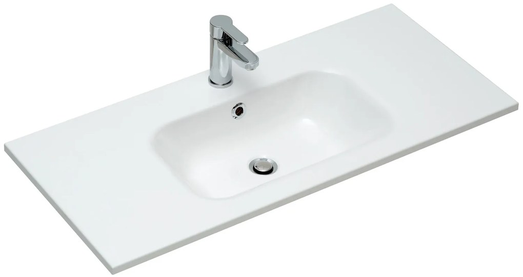 Saniclear Essen mineraal marmeren wastafel 100cm met kraangat