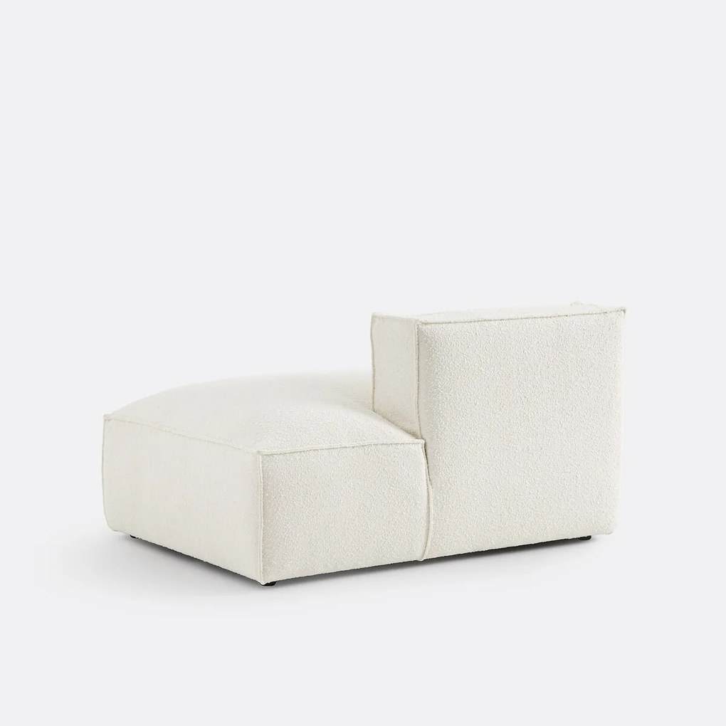 Rechts chaise-longue-element voor modulaire bank, in bouclé stof, Seven