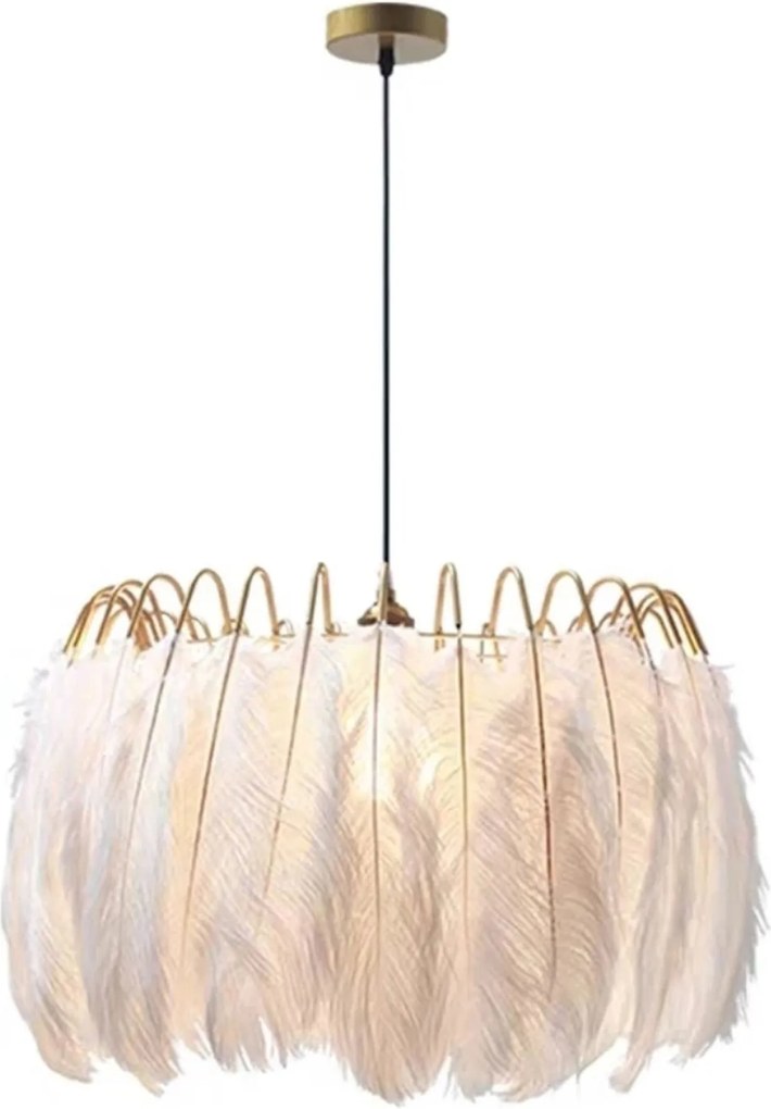 Plafondlamp met gouden veren APP662