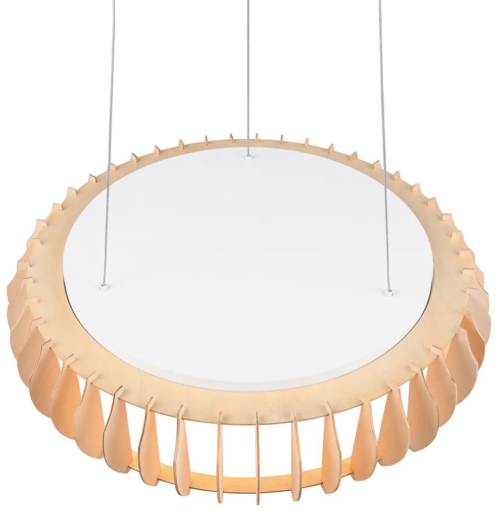 Scandinavische hanglamp beige incl. LED - MonteScandinavisch Scandinavisch rond Binnenverlichting Lamp