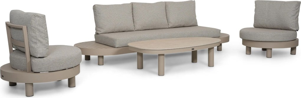 Stoel en Bank Loungeset 5 personen Aluminium Zand/Beige  Lifestyle Garden Furniture Organio/Mira