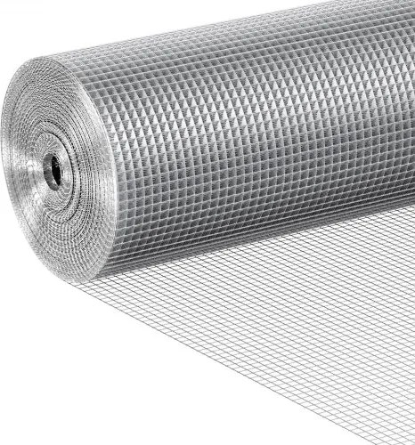 VEVOR draadgaas 1220 mm x 15,24 m, volièredraad, 23 gauge, schakelhekwerk, thermisch verzinkt draadgaas, rol met een maaswijdte van 6,35 x 6,35 mm, draadgaas voor konijnenkooien en kleine knaagdieren.